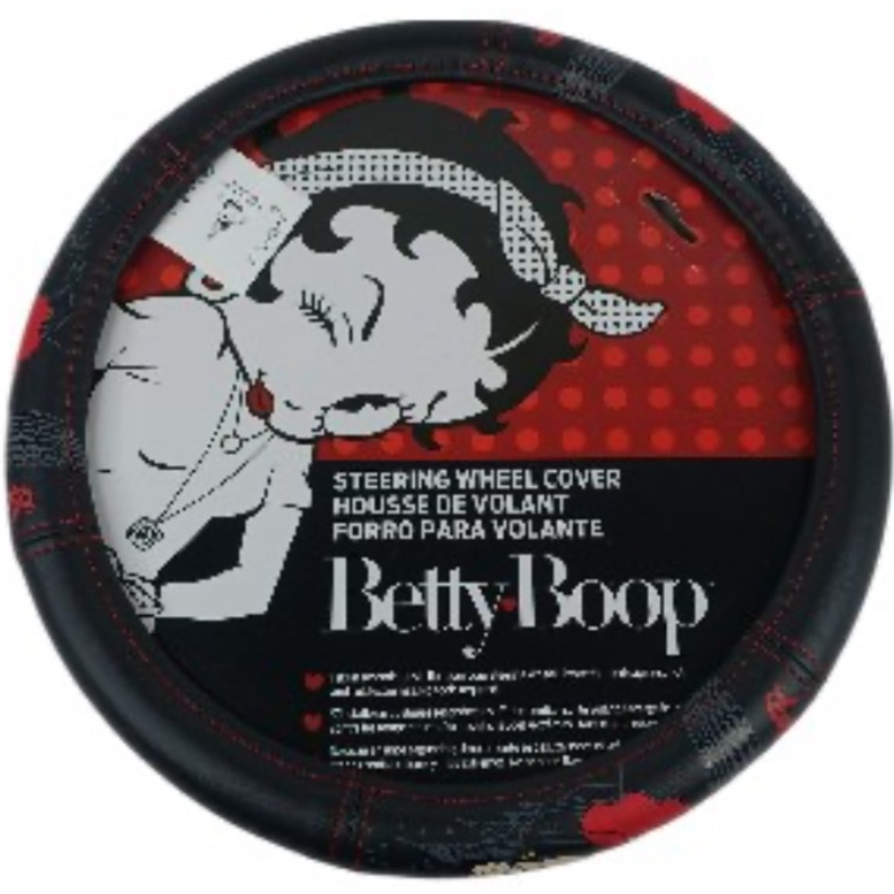 Betty Boop Black and Red Steering Wheel Cover